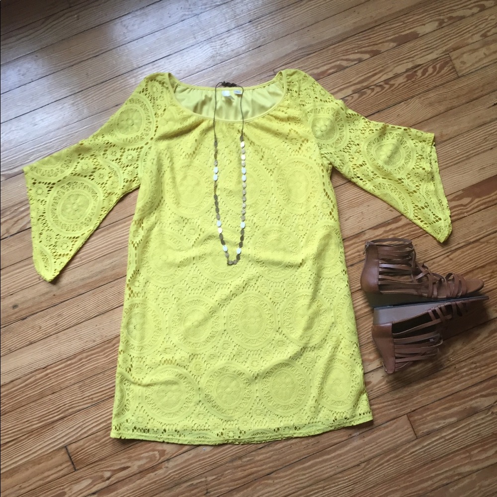 Tacera Yellow Lace Dress - Picture 7 of 8